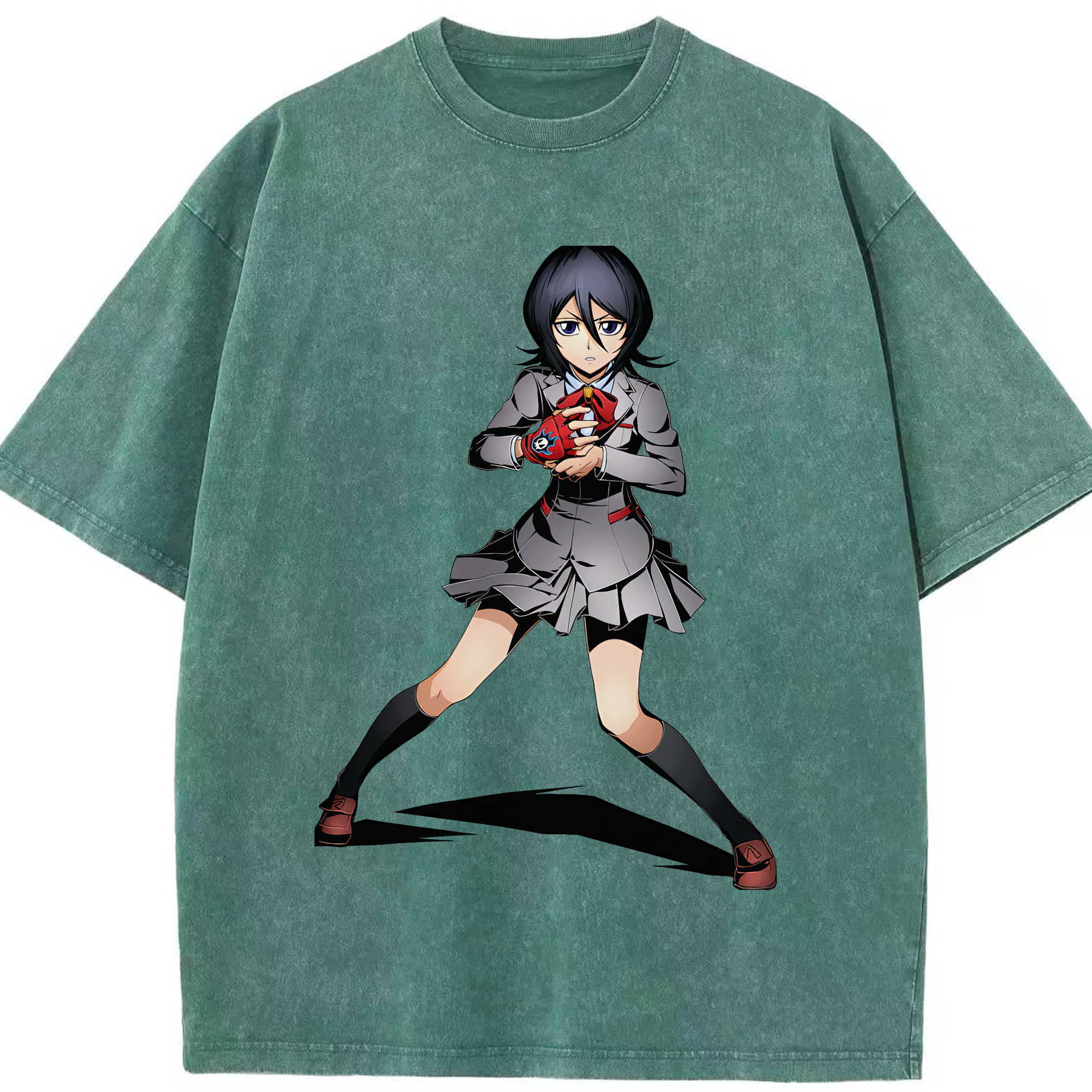 （画像用） ブリーチ 朽木ルキア BLEACH Kuchiki Rukia 綿100% ヴィンテージ風 半袖Tシャツ（フロントプリント）